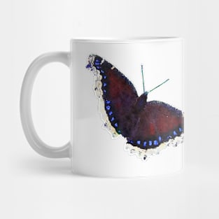 Mourning Cloak Butterfly Watercolor Style Mug